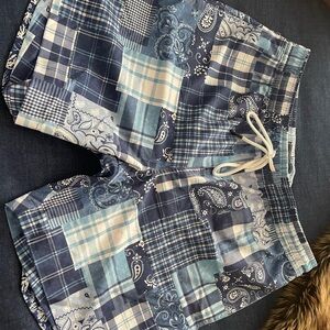 2 swimsuits Blue Patchwork /nautical Shorts